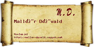 Mallár Dévald névjegykártya